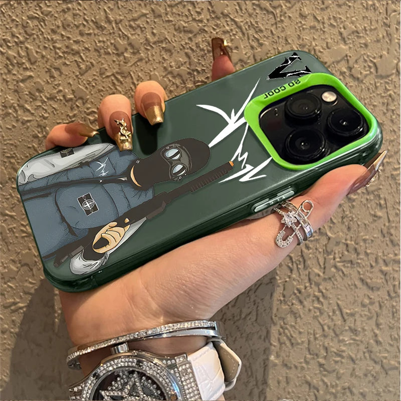 Plating Phone Case for iPhone 16 15 13 14 12 11 Pro Max XS X XR 8 7 Plus SE 2020 Luxury Cool V-VrunkS Shockproof Bumper Cover