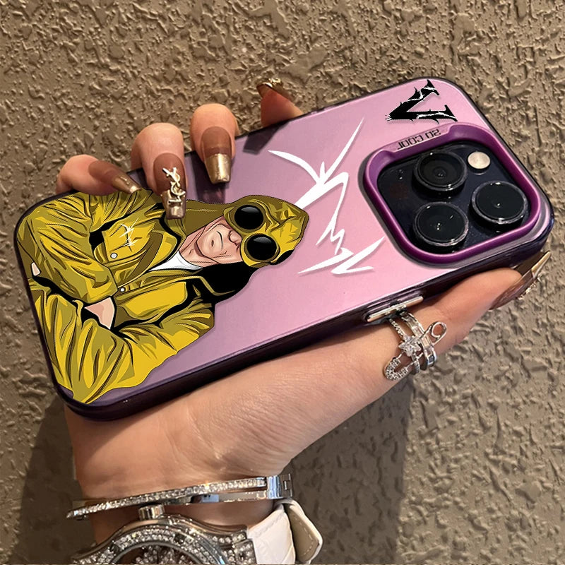 Plating Phone Case for iPhone 16 15 13 14 12 11 Pro Max XS X XR 8 7 Plus SE 2020 Luxury Cool V-VrunkS Shockproof Bumper Cover